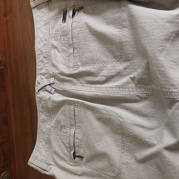 L.L.Bean Petite Sz 12 Tan Short Skirt, Zipper and 2 Snap Closure w 6 Pockets - Picture 8 of 12